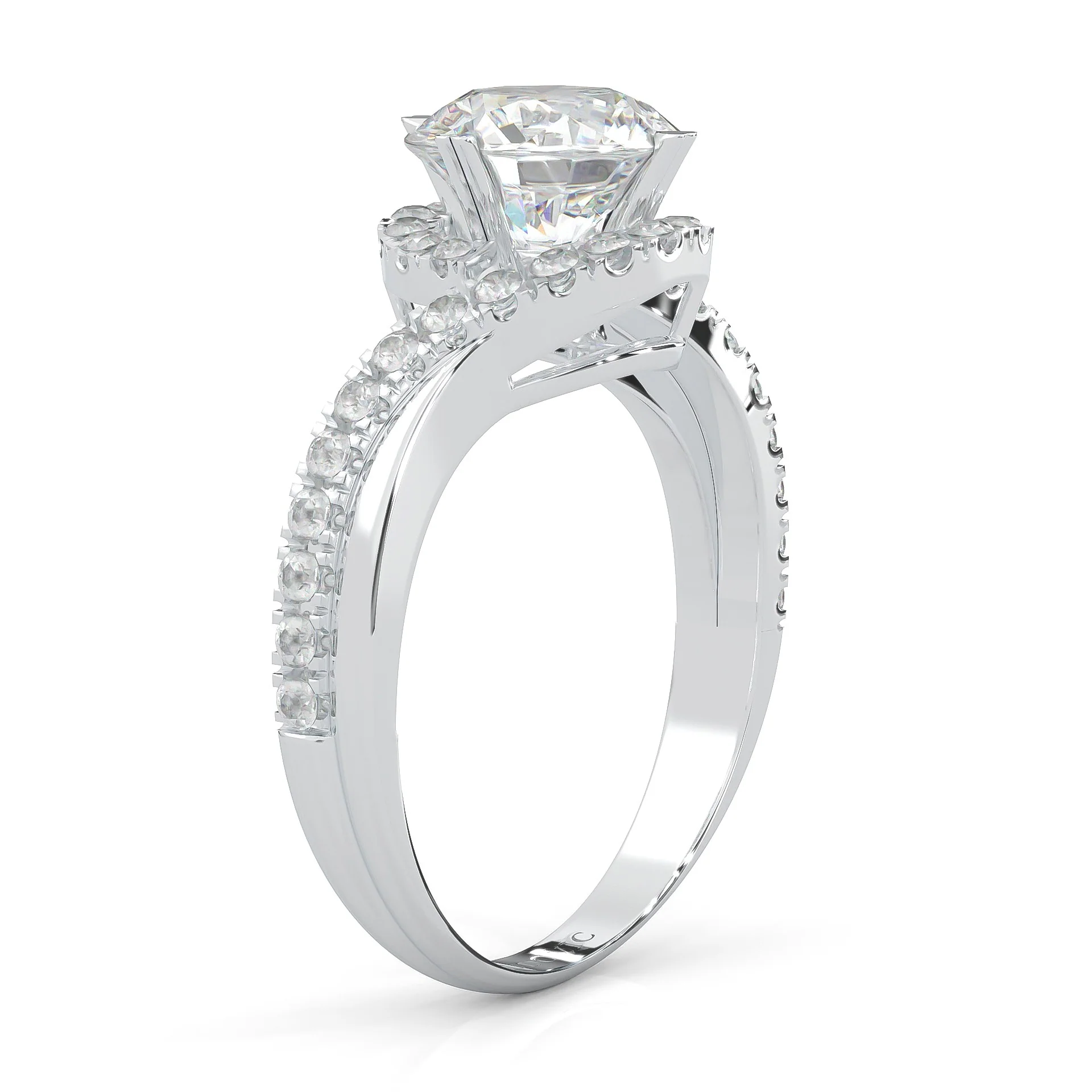 Twisted Fate Moissanite Engagement Ring (14k Solid Gold) - Image 5