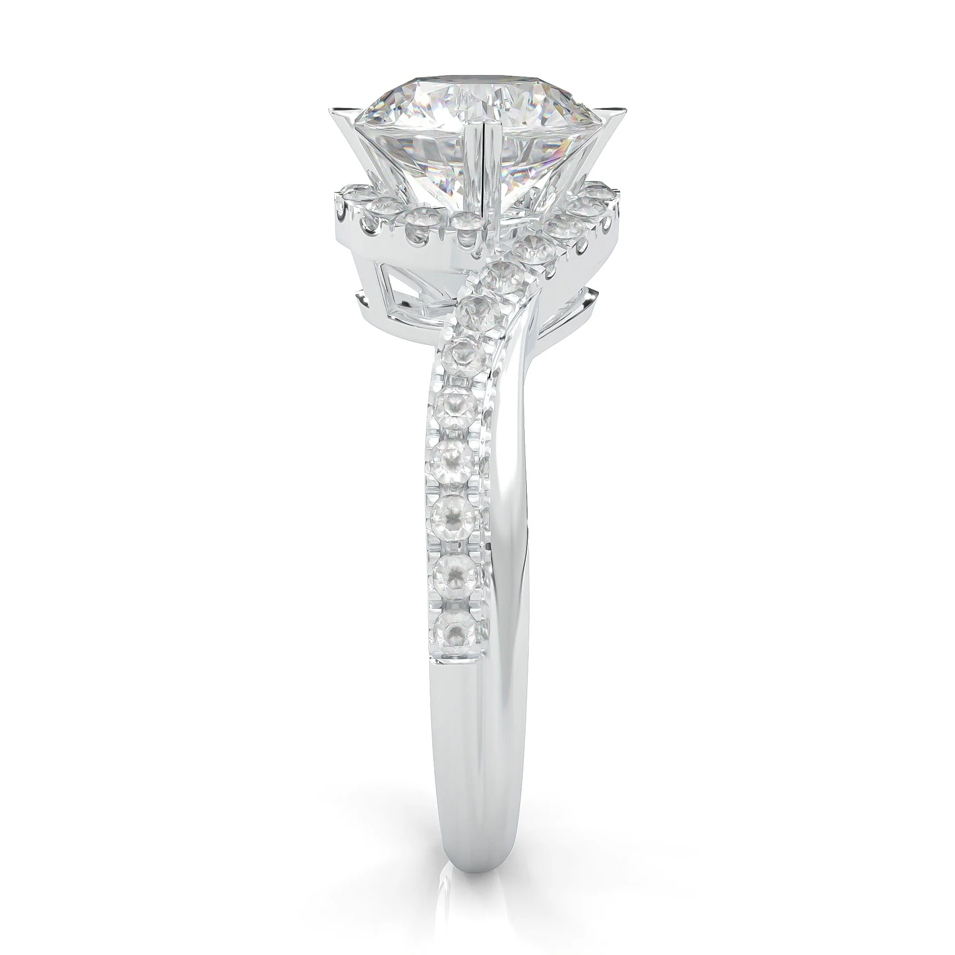 Twisted Fate Moissanite Engagement Ring (14k Solid Gold) - Image 6
