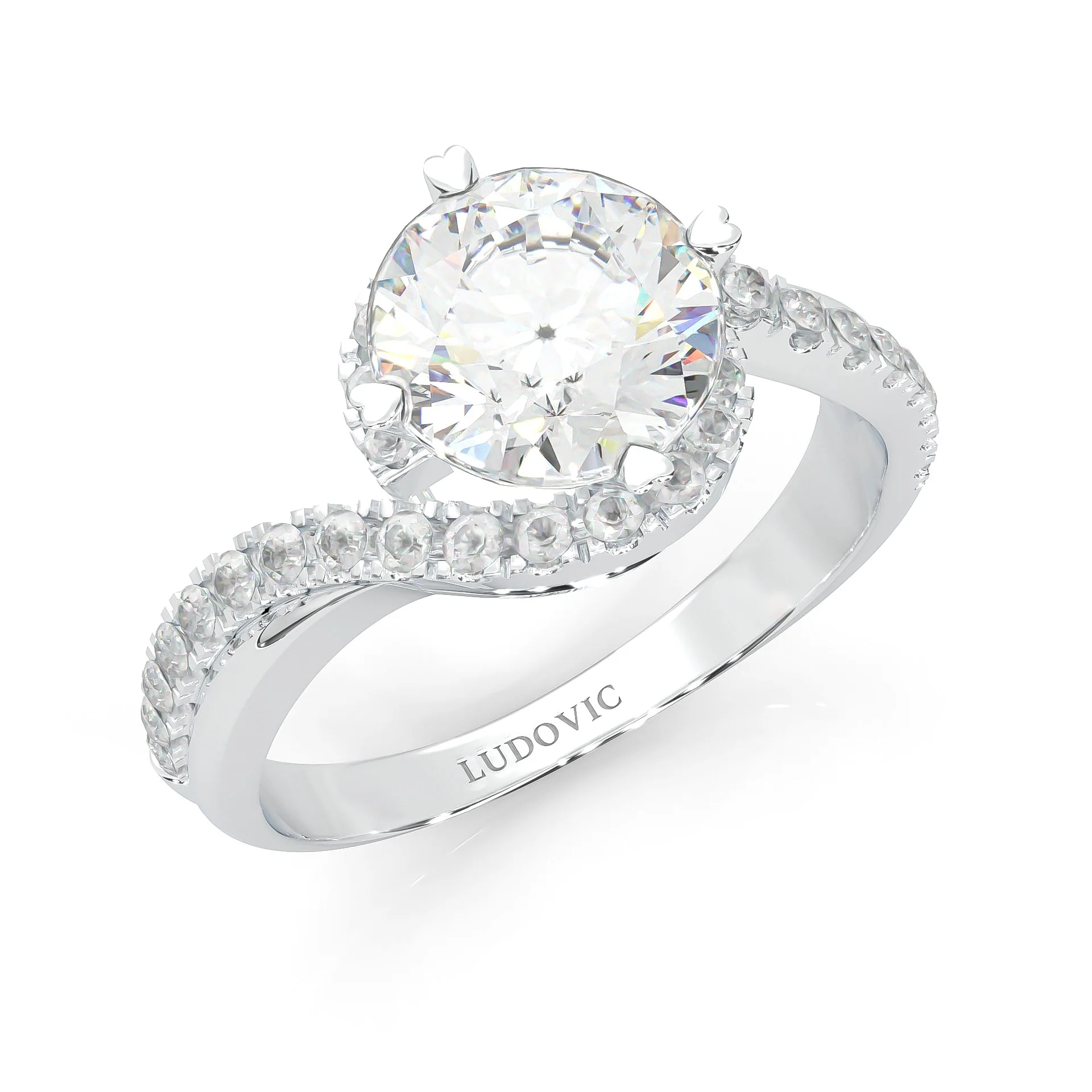 Twisted Fate Moissanite Engagement Ring (14k Solid Gold) - Image 7