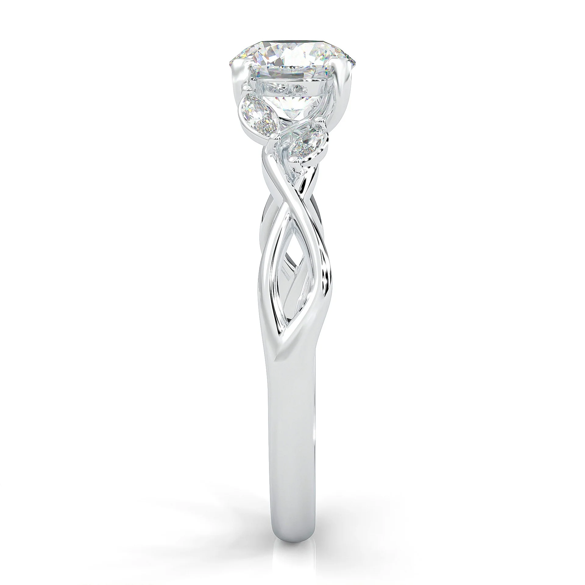 Unique Twist Engagement Ring (14k Solid Gold) - Image 4