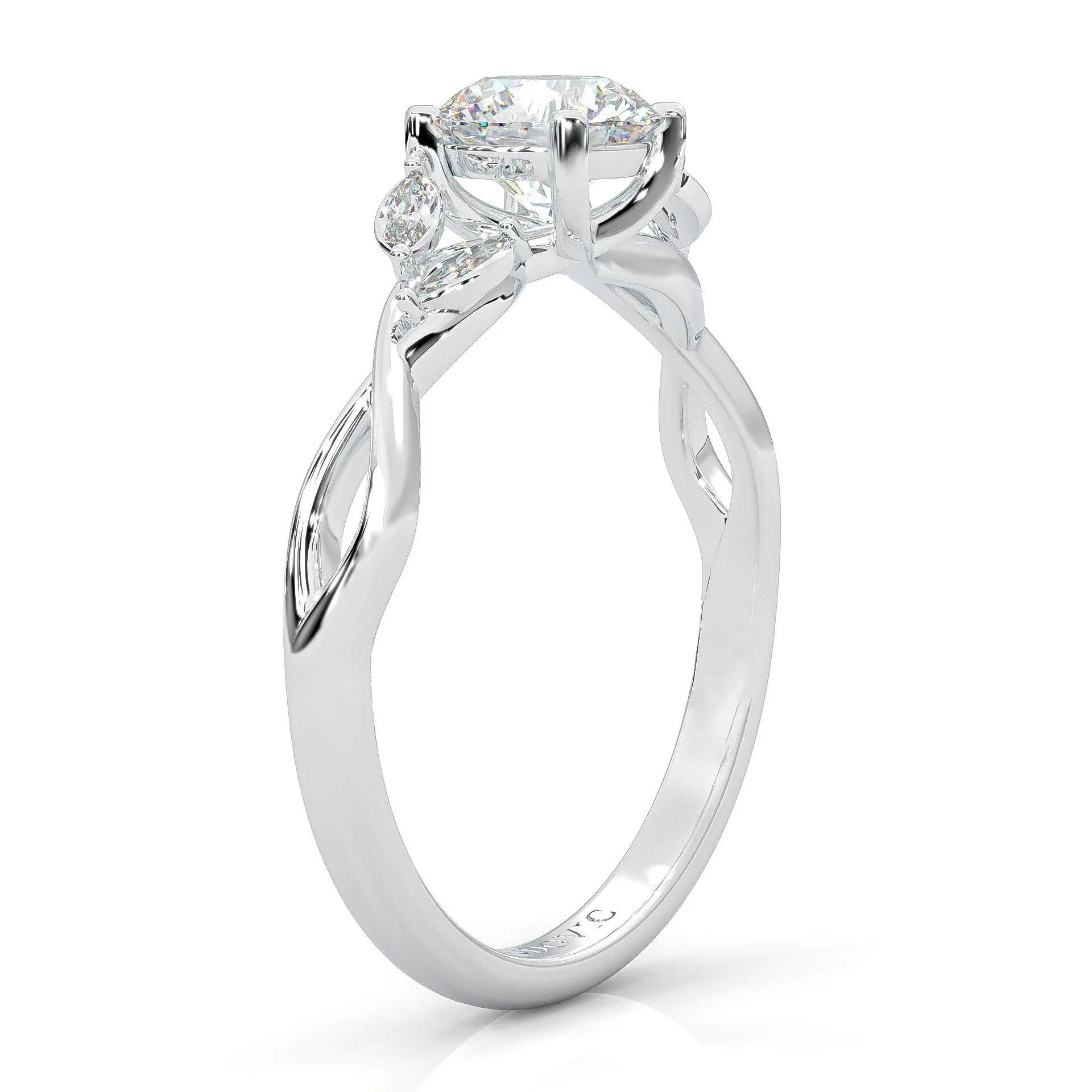 Unique Twist Engagement Ring (14k Solid Gold) - Image 5