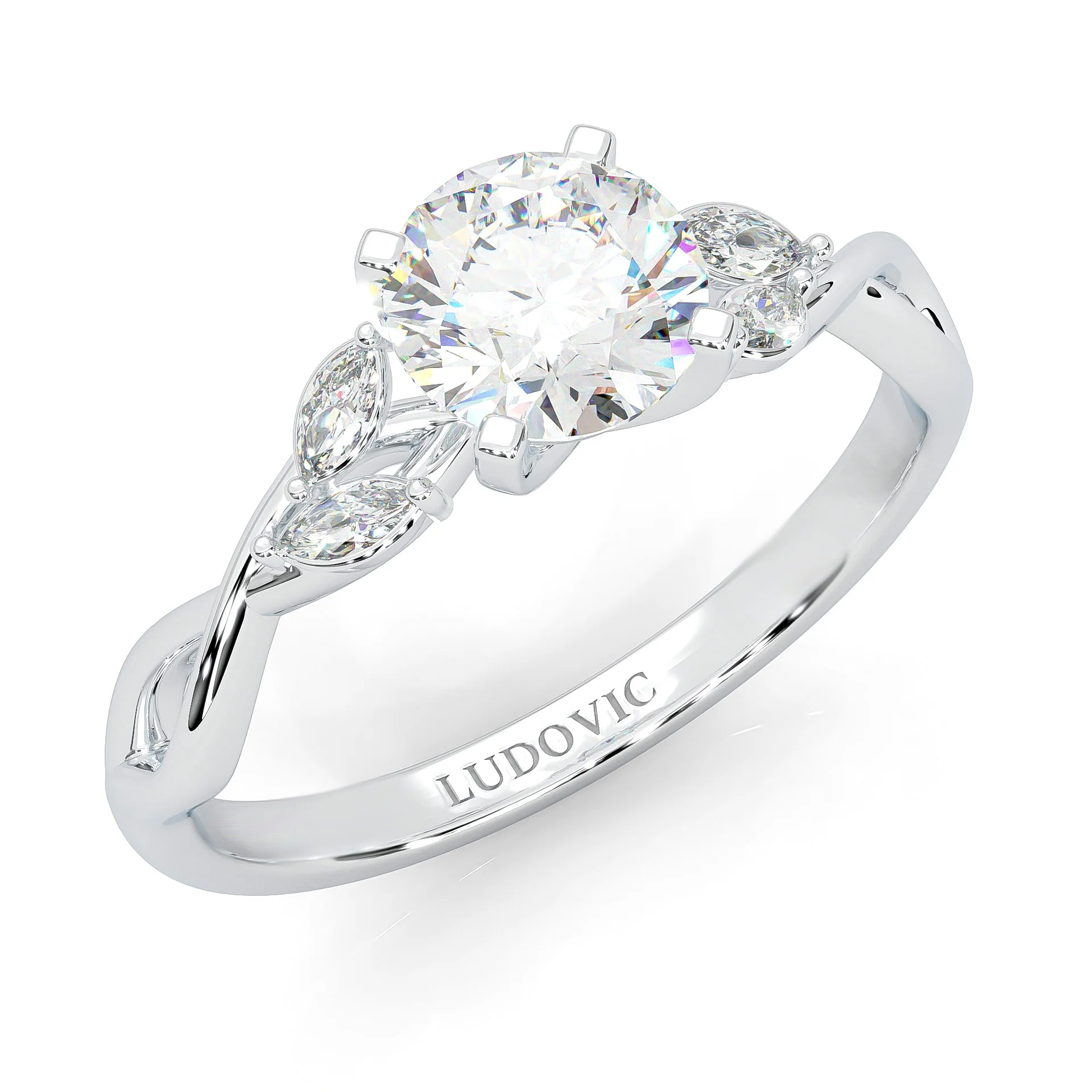 Unique Twist Engagement Ring (14k Solid Gold) - Image 7