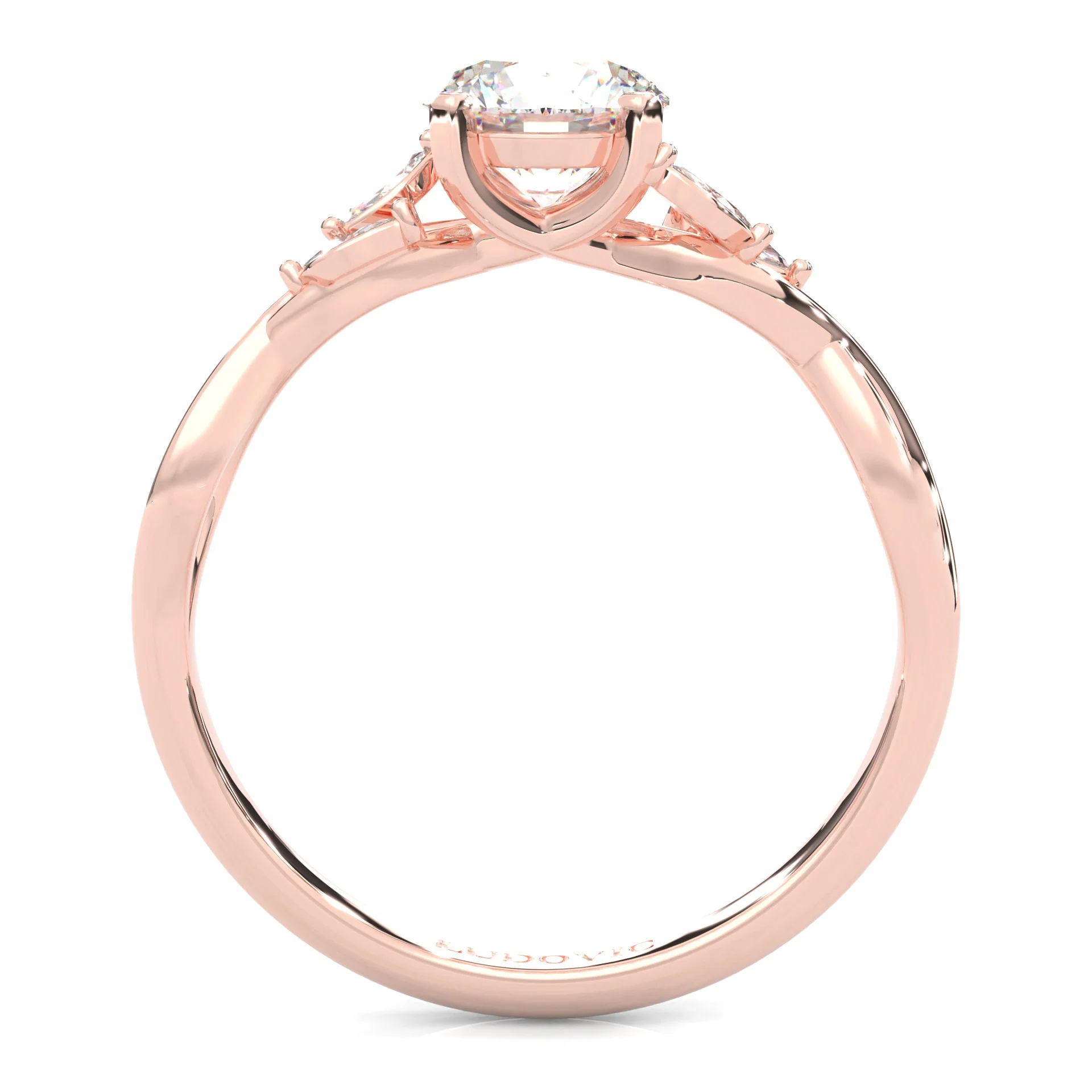 Unique Twist Engagement Ring ( Rose Gold 14K ) - Image 6