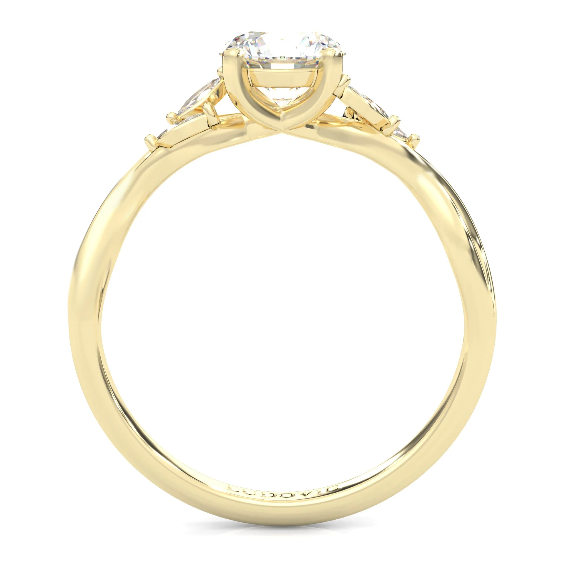 Unique Twist Engagement Ring ( Yellow Gold 14K ) - Image 5