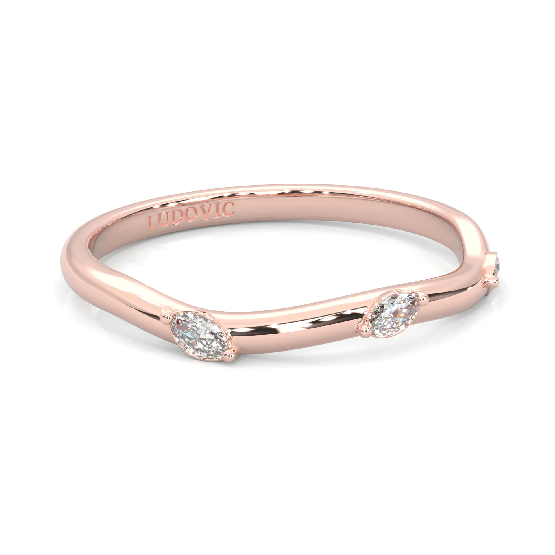 Unique Twist Wedding Band ( Rose Gold ) - Image 3