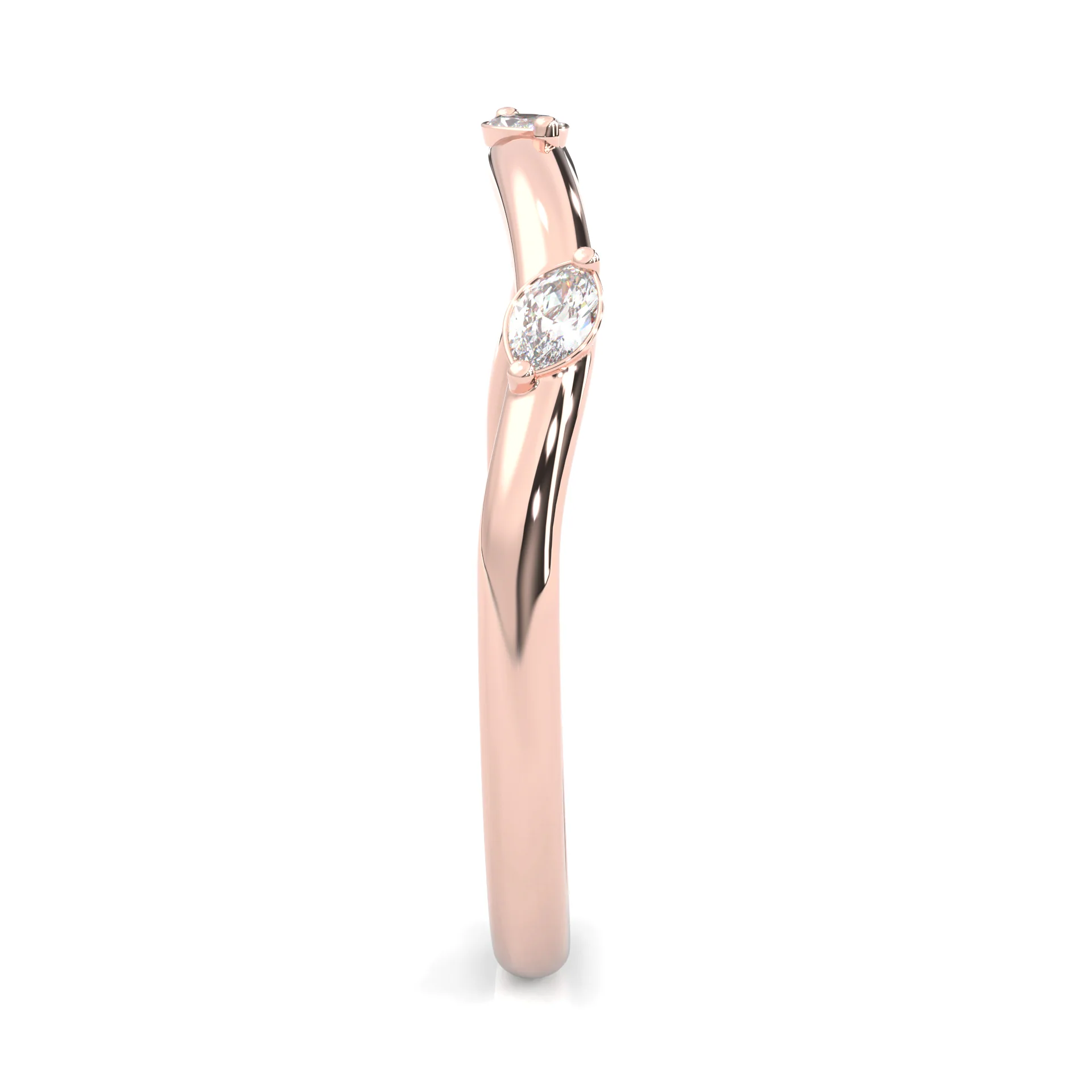 Unique Twist Wedding Set (14k Solid Rose Gold) - Image 11
