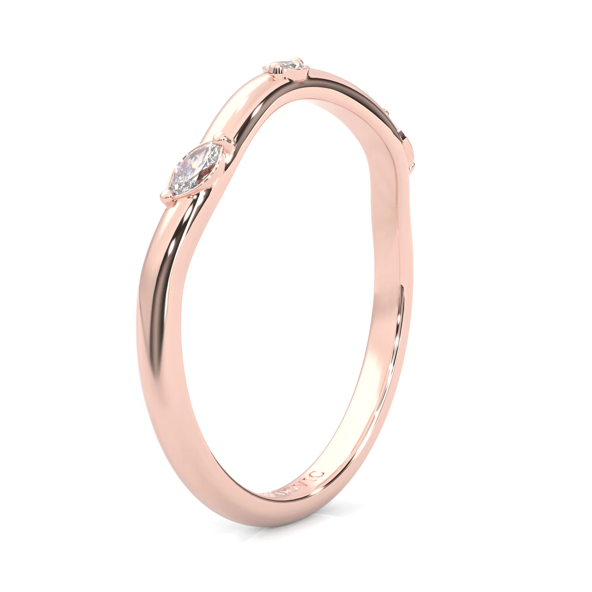 Unique Twist Wedding Set (14k Solid Rose Gold) - Image 12