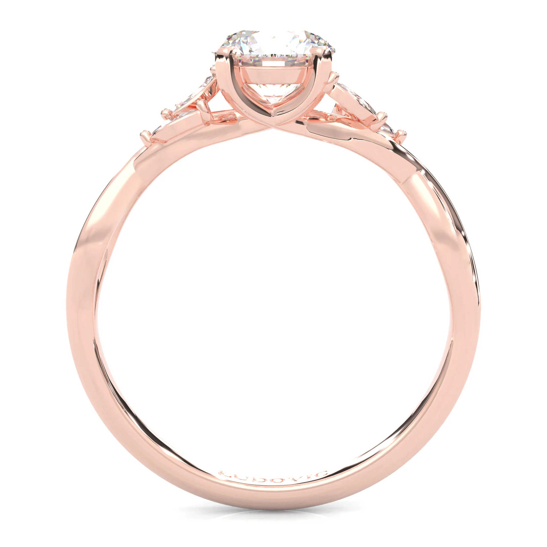 Unique Twist Wedding Set (14k Solid Rose Gold) - Image 7