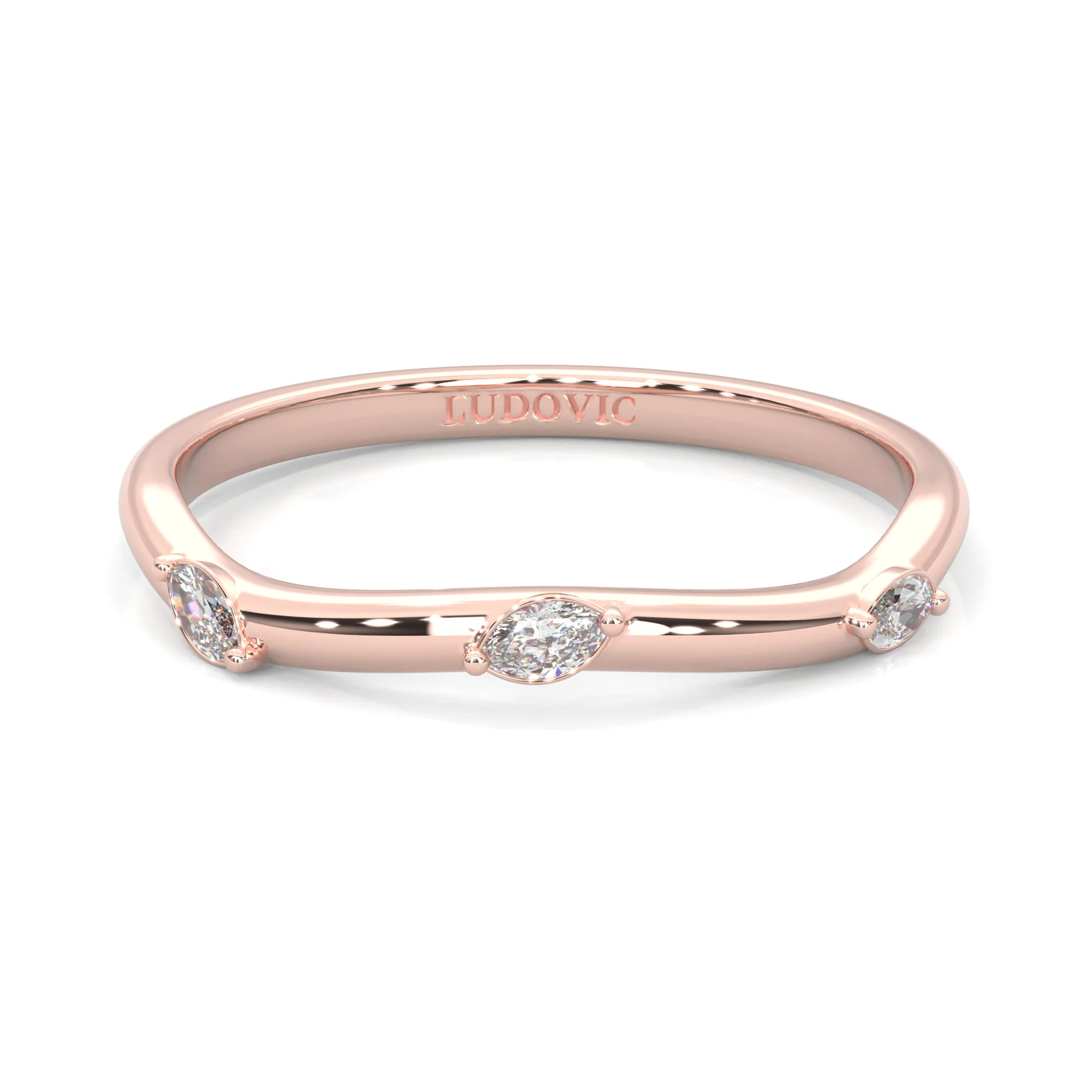 Unique Twist Wedding Set (14k Solid Rose Gold) - Image 9