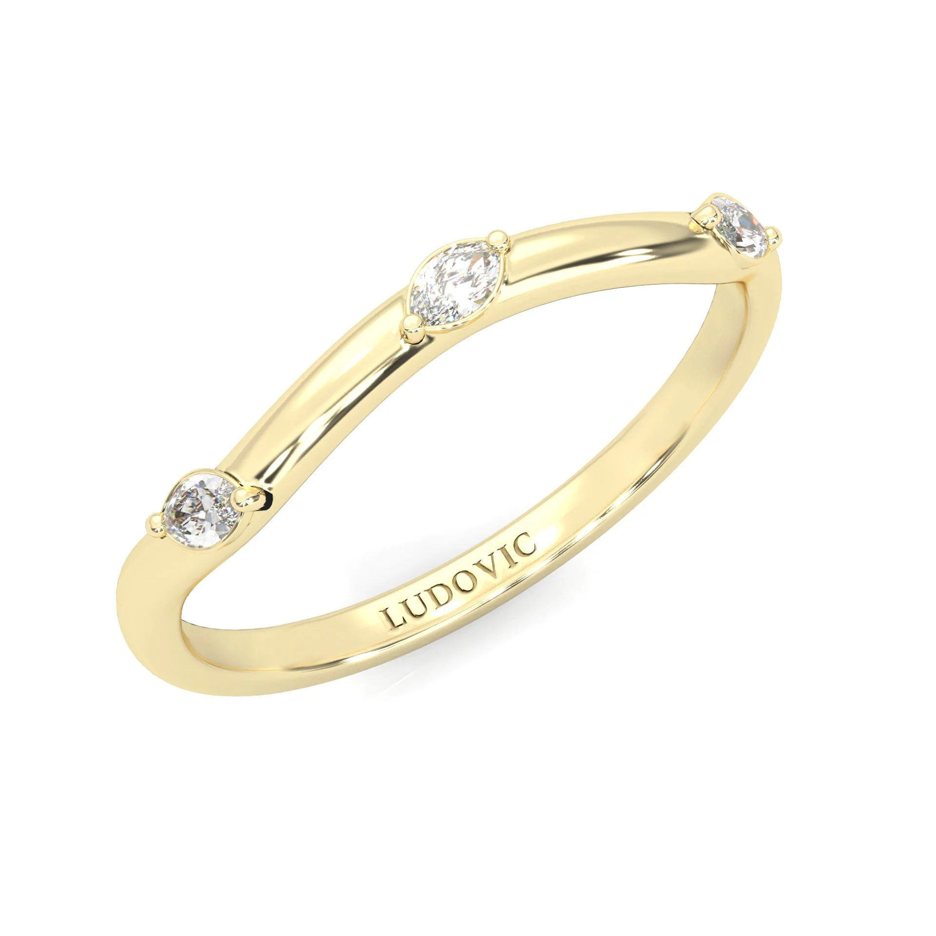 Unique Twist Wedding Set (14k Solid Yellow Gold) - Image 14