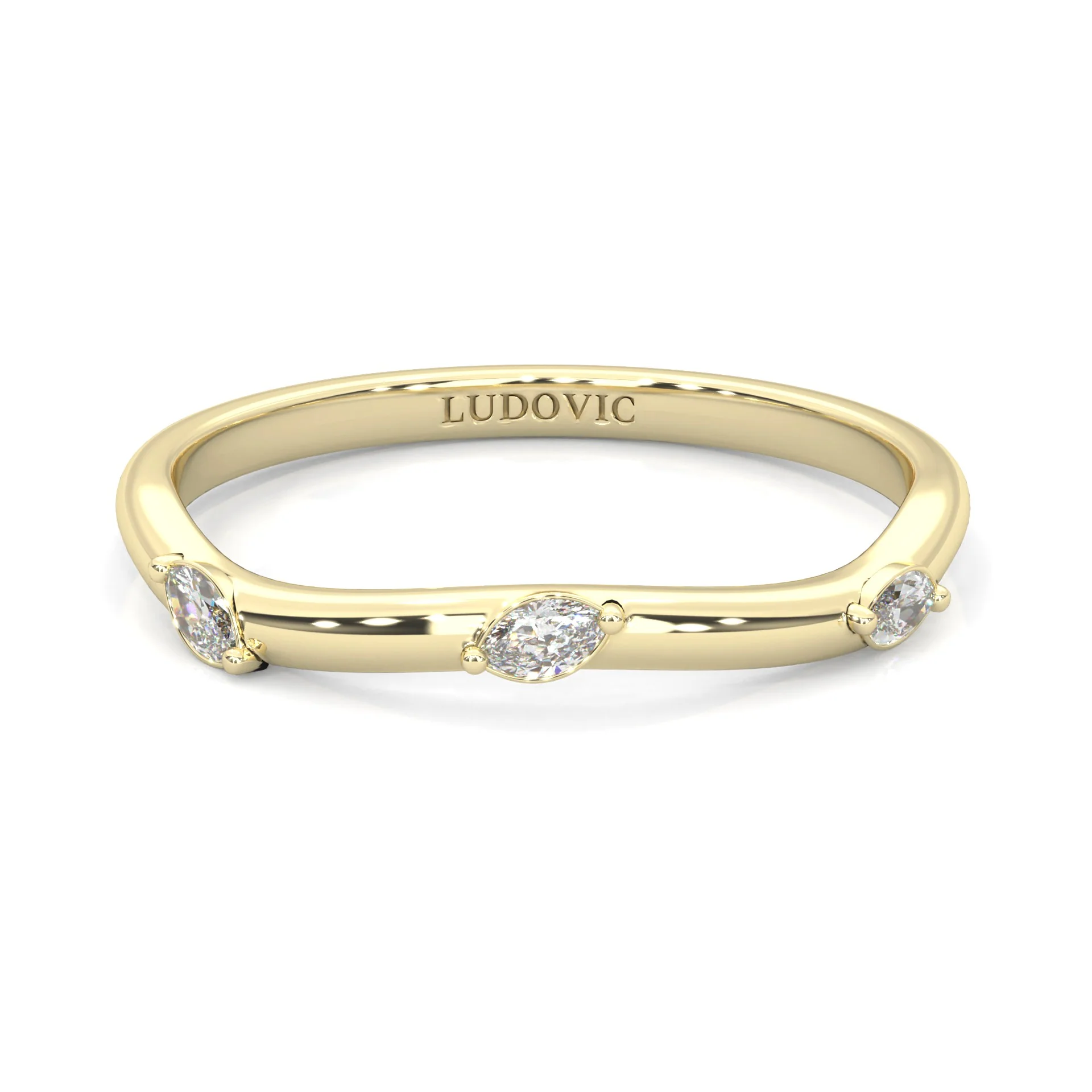 Unique Twist Wedding Set (14k Solid Yellow Gold) - Image 9