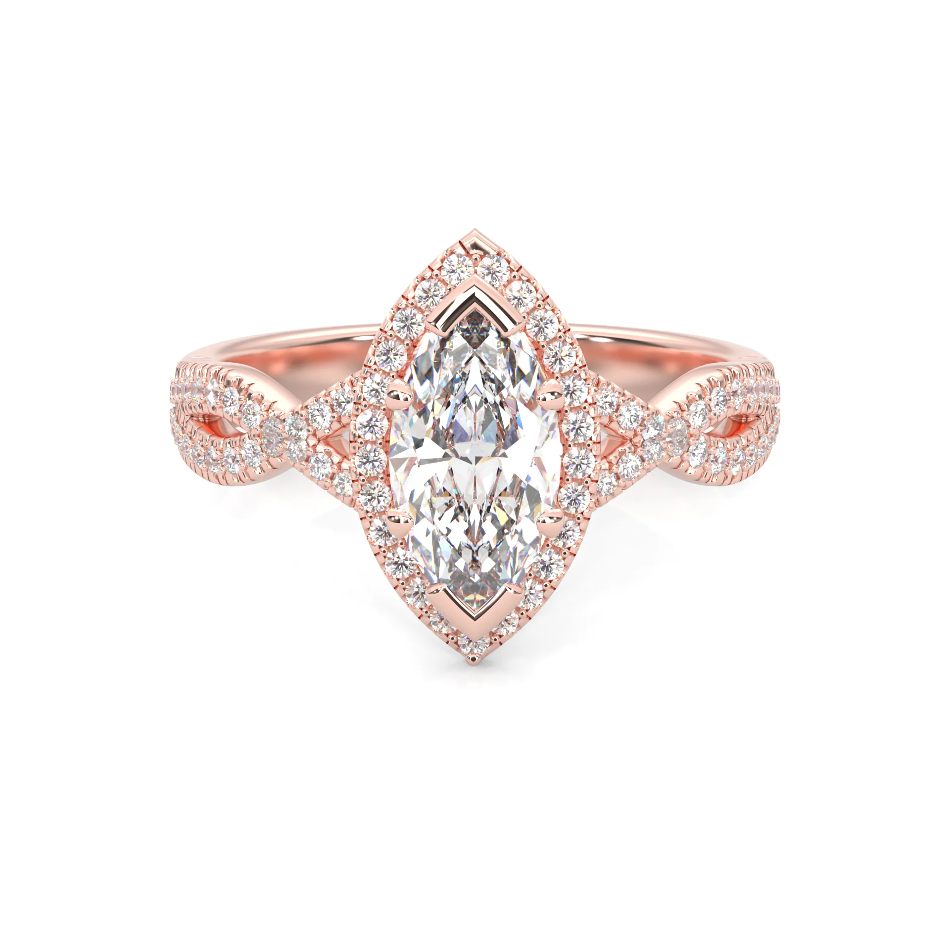 Wedding Set 4 (14k Solid Rose Gold) - Image 3