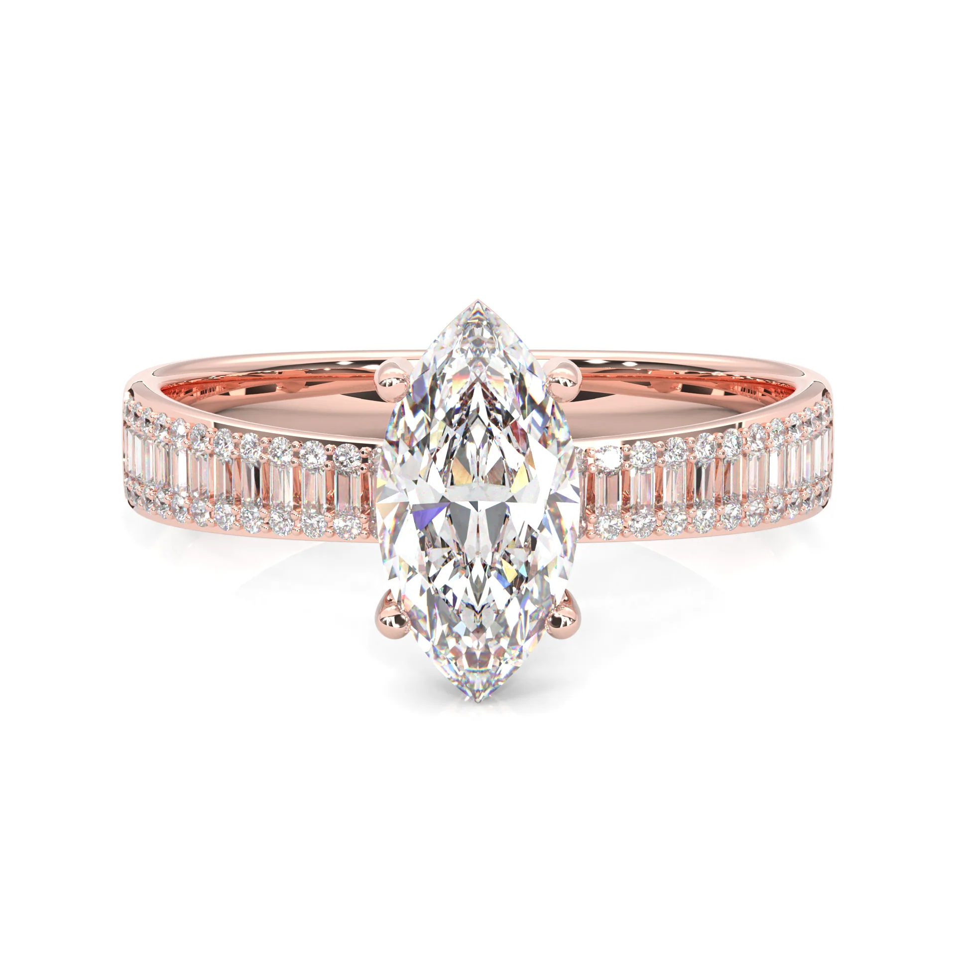 Wedding Set 7 (14k Solid Rose Gold) - Image 3