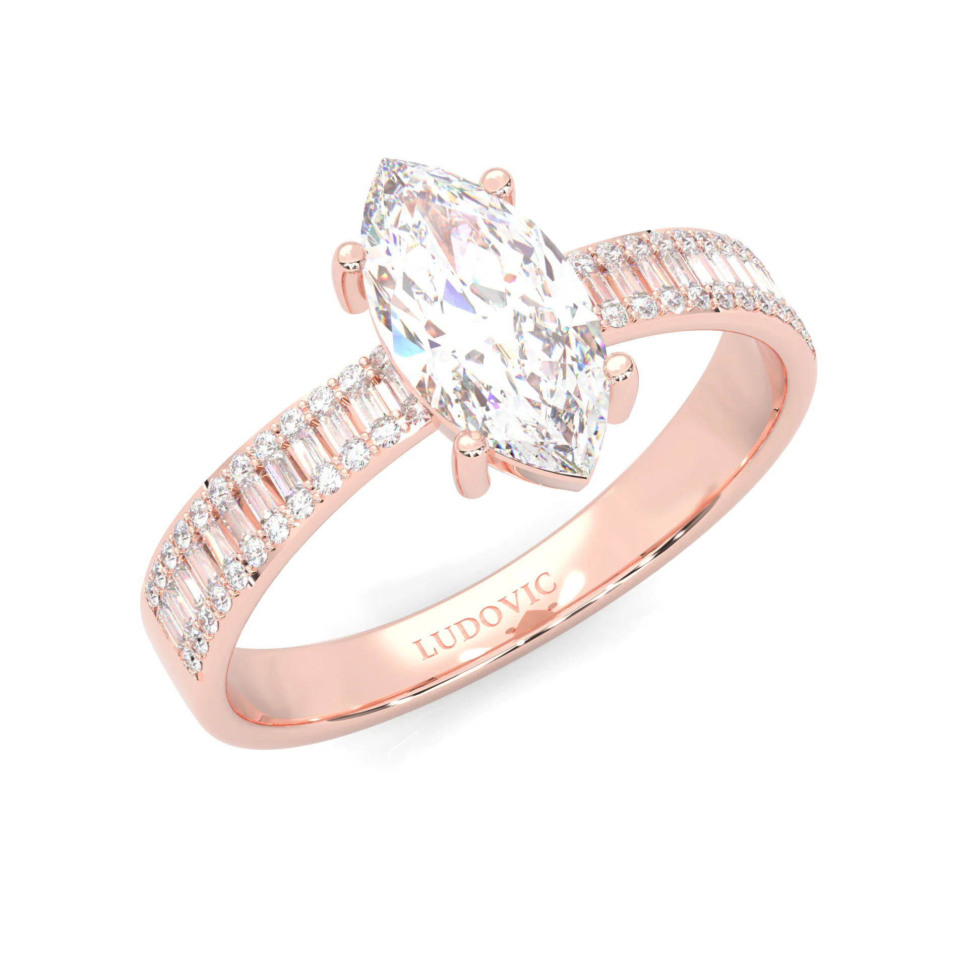 Wedding Set 7 (14k Solid Rose Gold) - Image 5