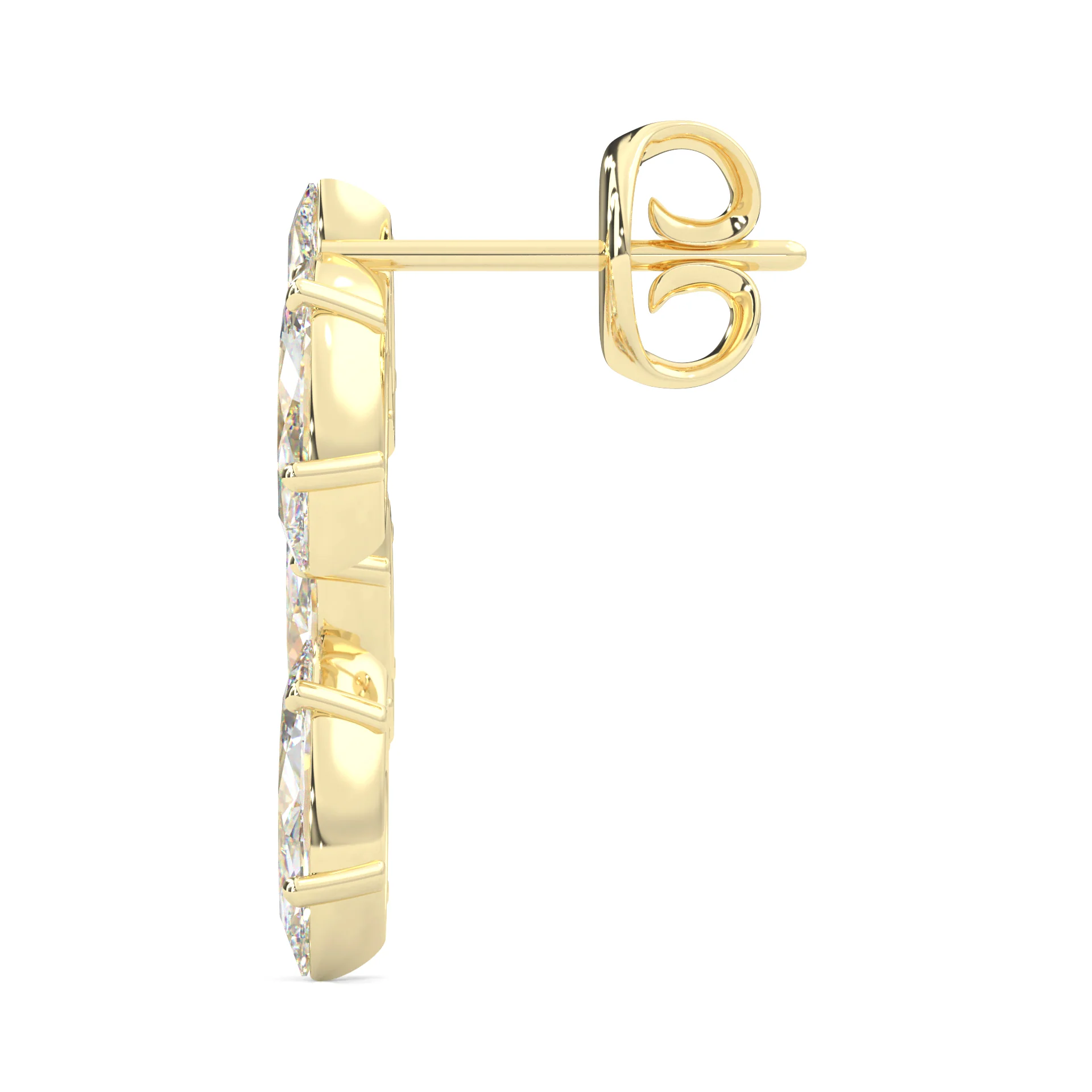 Wedding Stud Earrings ( Yellow Gold 14k ) - Image 5